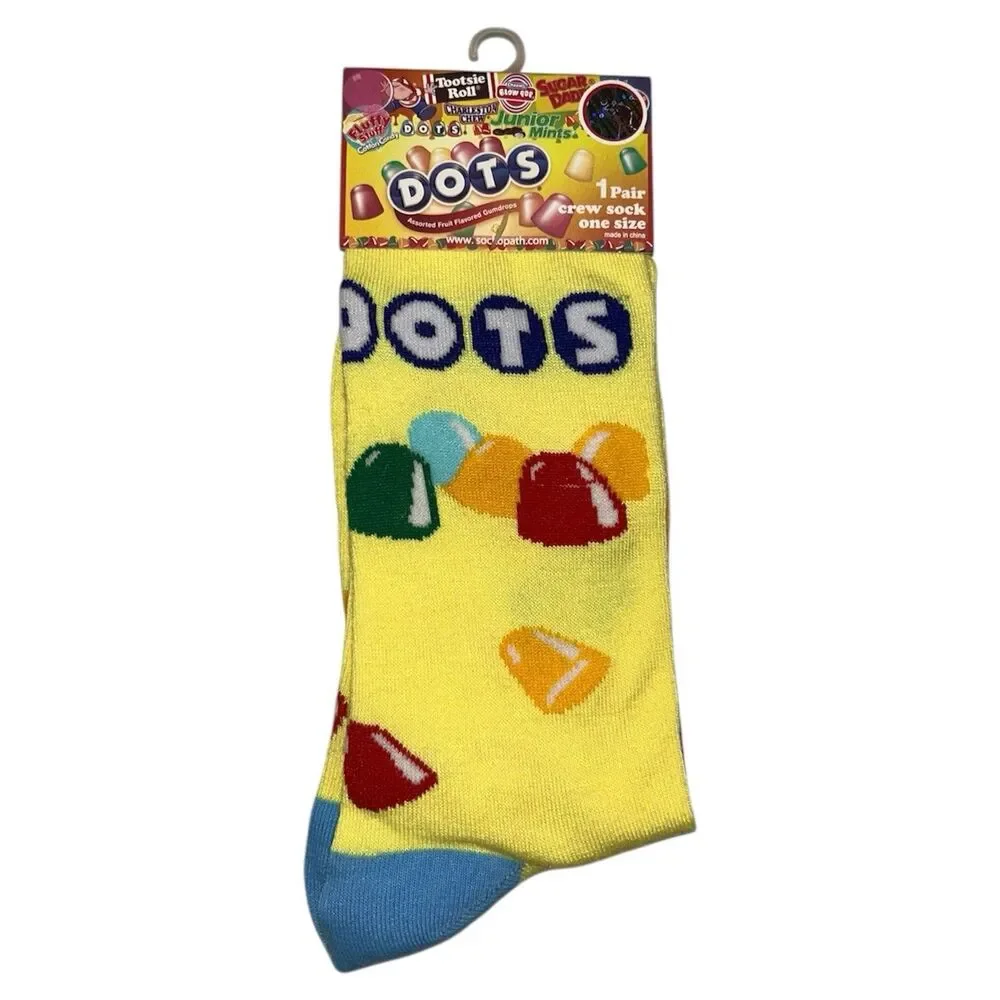 1x Dots Gumdrops Novelty Crew Socks Adult Set One Size
